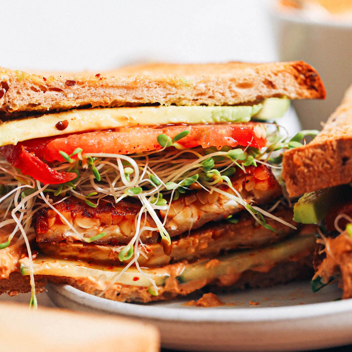 Chipotle Hummus Sandwich with Smoky Tempeh Bacon